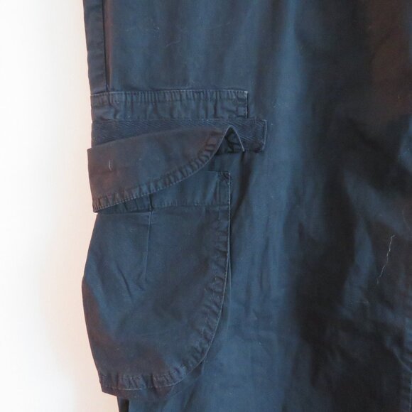 XCVI Black Straight Leg Cotton Cargo Pants Pockets Grunge Goth Alt - Picture 9 of 16